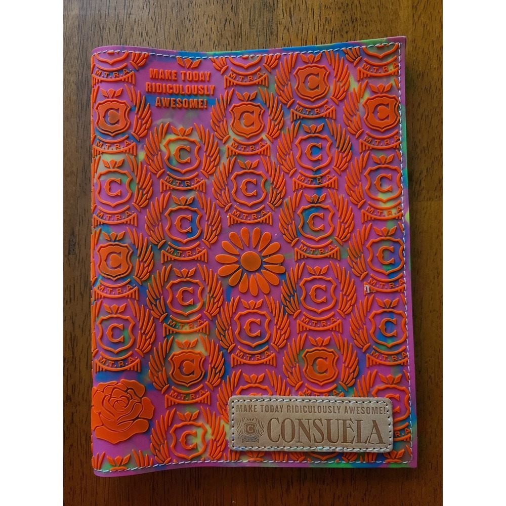 Consuela MTRA Make Today Ridiculously Awesome Notebook Cover Marbled Pink Orange